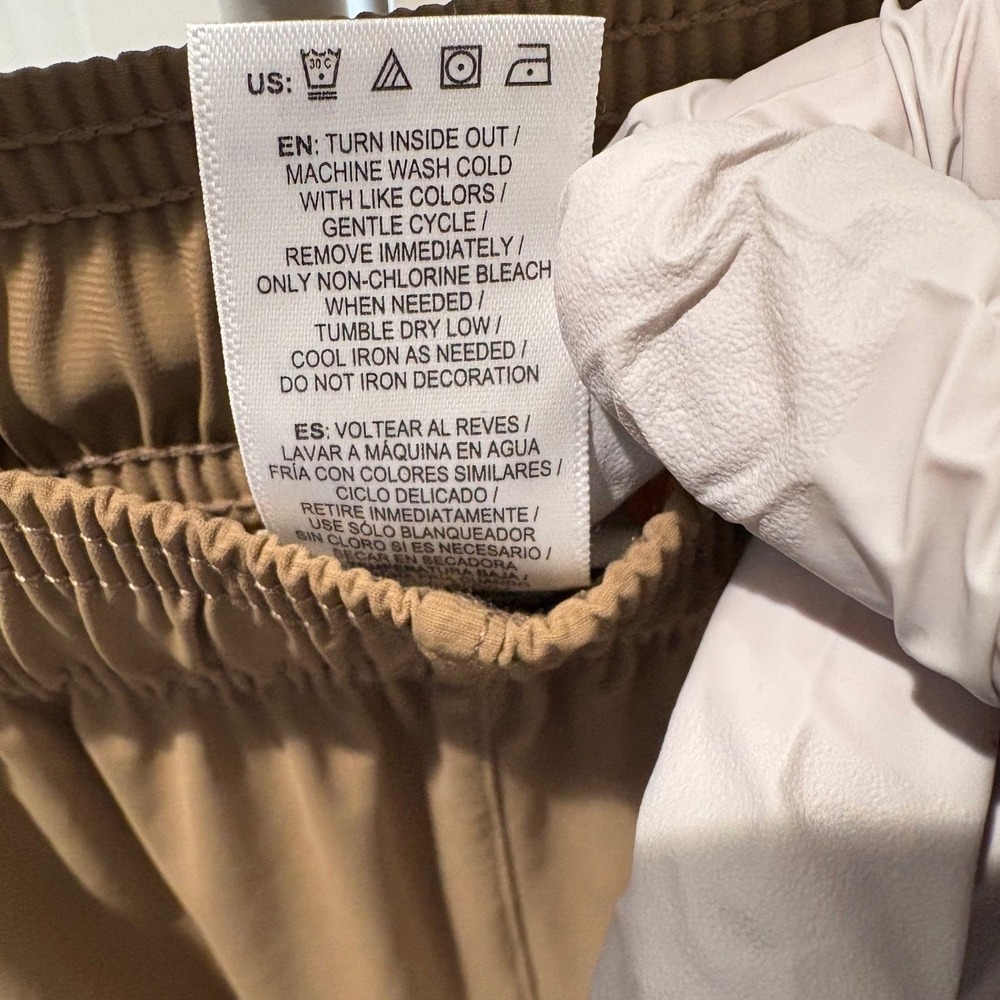 Reebok Tan Nylon Spandex Jogger Track Pants Mens Athletic Lounge Large - Picture 16 of 16